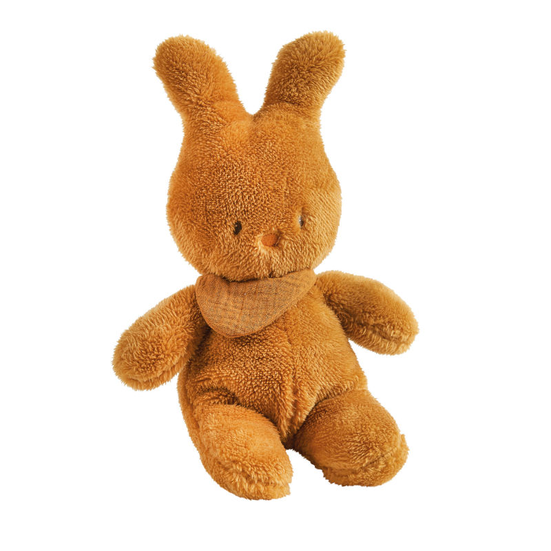  - tipidou - peluche lapin jaune moutarde 30 cm 